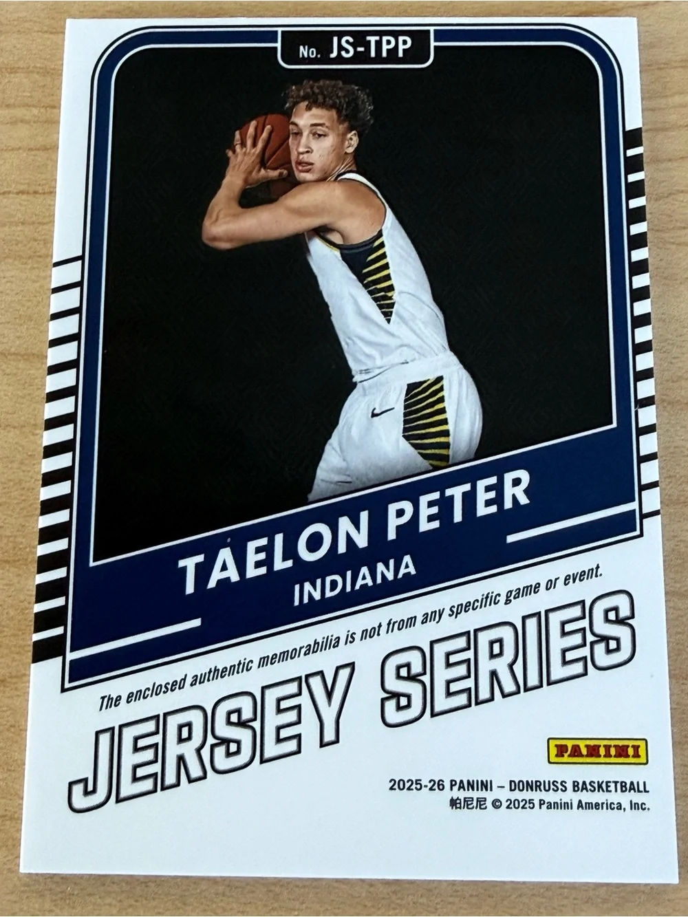Panini Taelon Peter Basketball Card - White & Navy